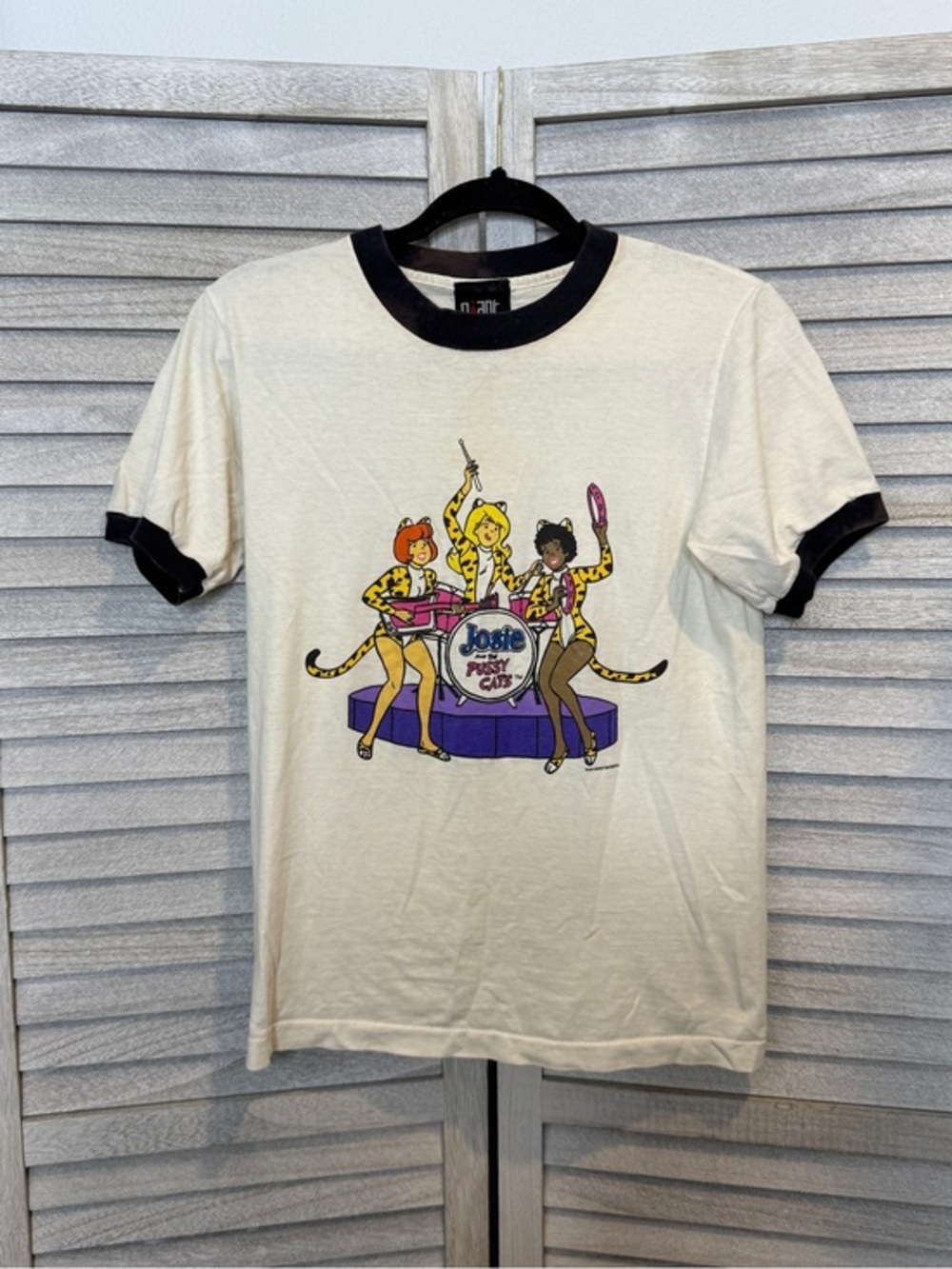 Vintage Archie Comic Giant Josie and the Pussycats Ringer T-shirt Size S
